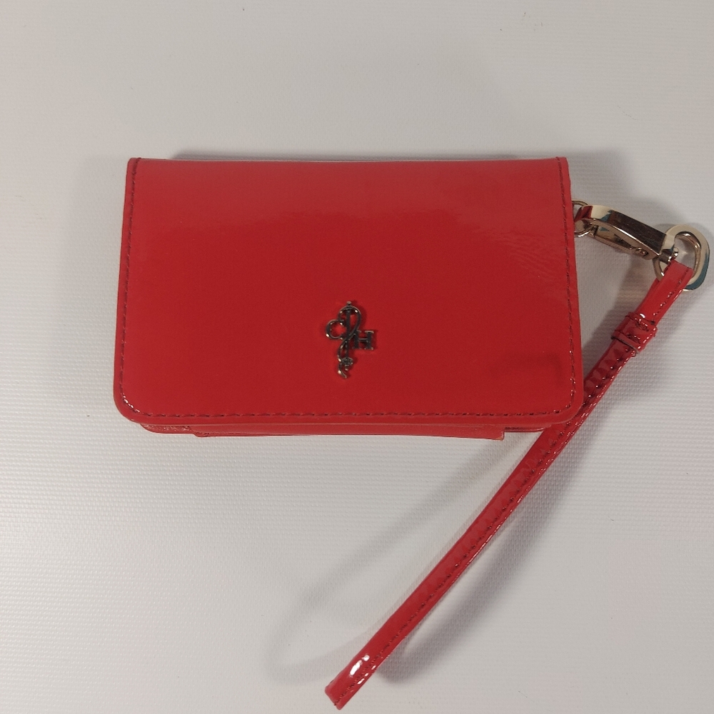 Cole Haan Glossy Red Mini Phone Ipod Wristlet Wallet Case